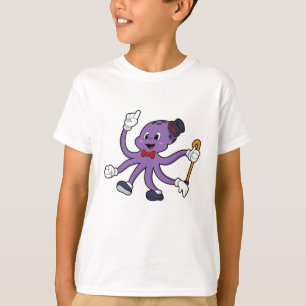 T-shirt Octopus comme magicien avec Casquette