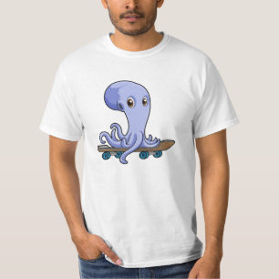 T-shirt Octopus comme patineur avec skateboard