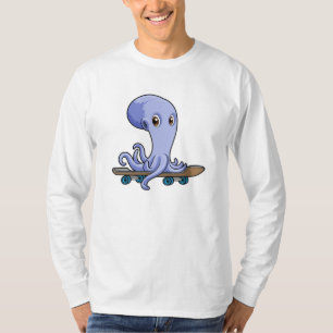 T-shirt Octopus comme patineur avec skateboard
