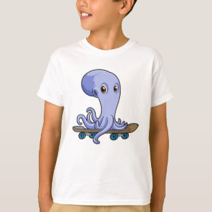 T-shirt Octopus comme patineur avec skateboard