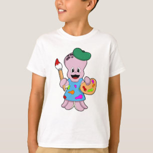 T-shirt Octopus comme Peintre avec pinceau