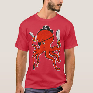 T-shirt Octopus comme Pirate avec couteau d'épée
