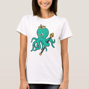 T-shirt Octopus comme roi avec Trident