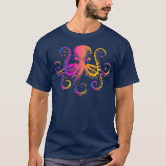 T-shirt Octopus de couleur rétro Océan océanique