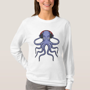 T-shirt Octopus en musique avec casque