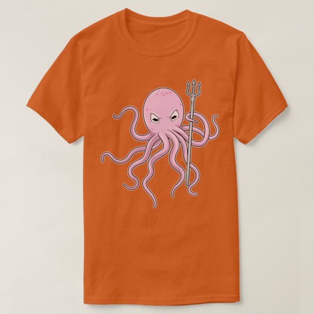 T-shirt Octopus en tant qu'assistant avec Trident (Design devant)