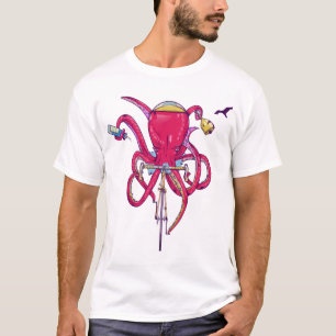 T-shirt Octopus Faire du vélo