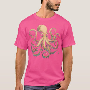 T-shirt Octopus Floral Fleurs calmar Kraken Plongée sous-m