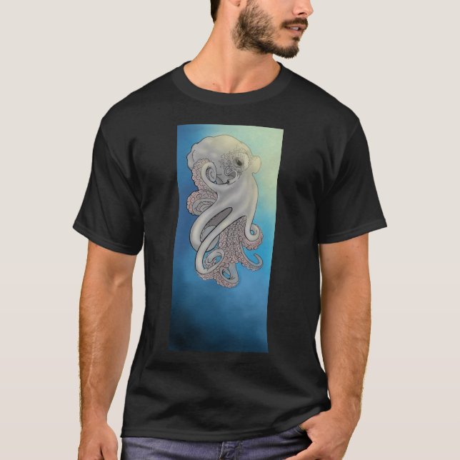 T-shirt Octopus gris sous l'eau (Devant)