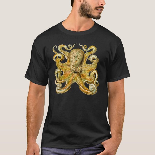 T-shirt Octopus illustration antique monstre marin (Devant)