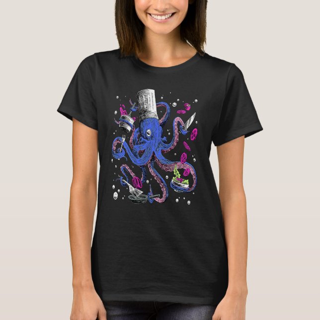 T-shirt Octopus Kalmar Octopus Chef cuisine (Devant)