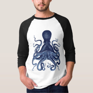 T-shirt Octopus, Kraken, gravure vintage, aquarelle,