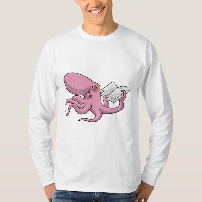 T-shirt Octopus Nerd avec le livre (Devant)