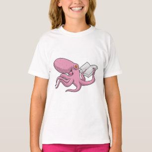 T-shirt Octopus Nerd avec le livre