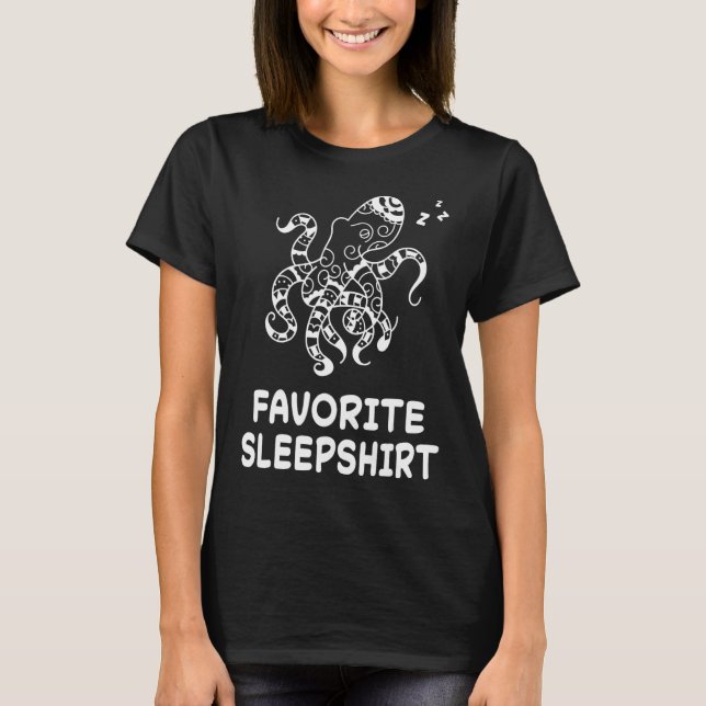 T-shirt Octopus Octopus Nap Sommeil dormant Pyjama nuit (Devant)