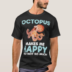 T-shirt Octopus Rend Joyeux Matin Océan Animaux Aliments M