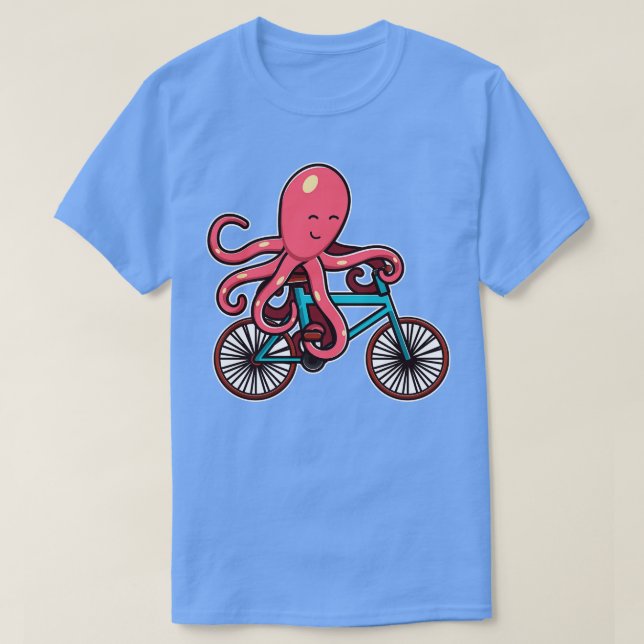 T-shirt Octopus Riding Bicycle octopus design gifts for wo (Design devant)
