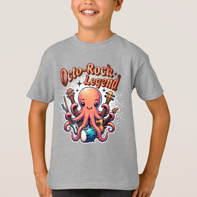 T-shirt Octopus Rock Music Octo-Rock Legend (Devant)