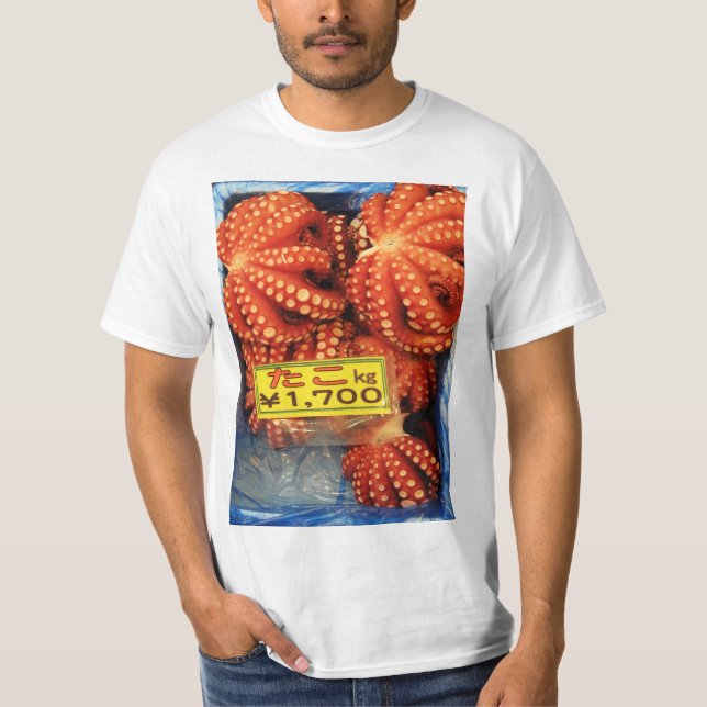 T-shirt Octopus Tako た こ marché de poisson Tsukiji, Tokyo, (Devant)