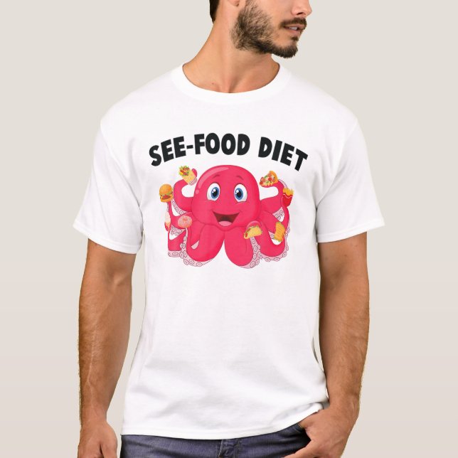 T-shirt Octopus - Voir alimentation - Crème glacée - Gâtea (Devant)