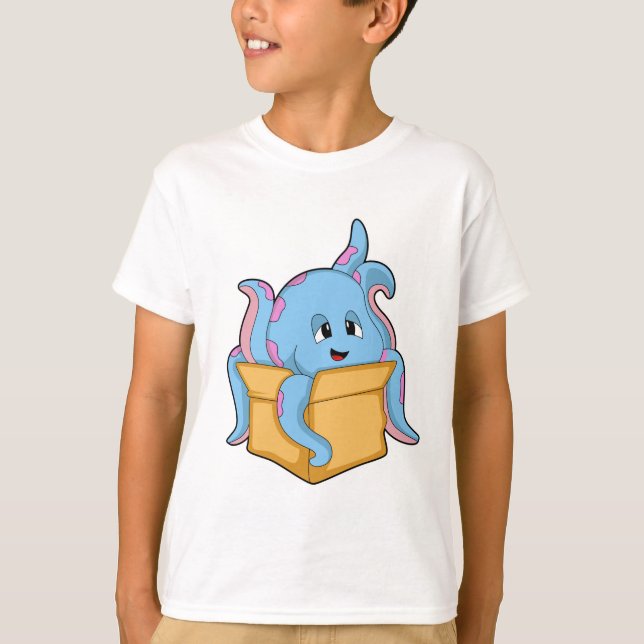 T-shirt Octopus with Packet. (Devant)