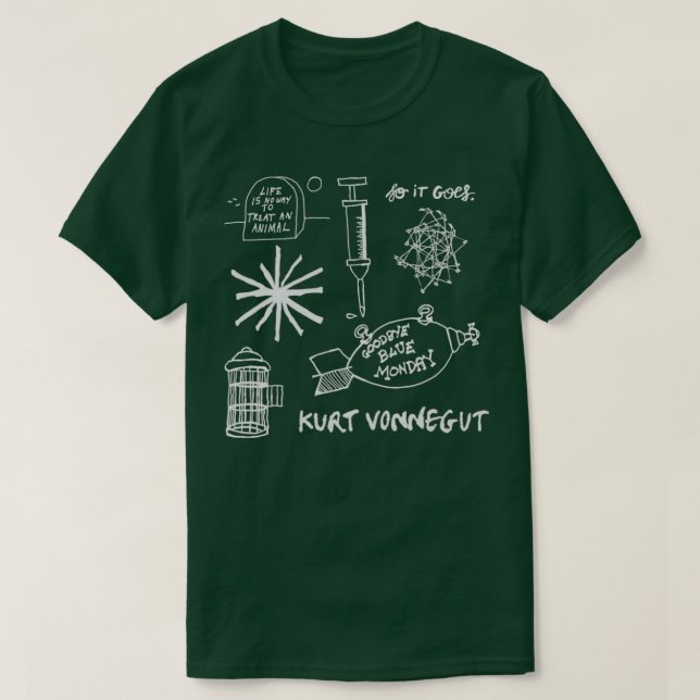 T-shirt Ode à Vonnegut Motif WhiteGreen  (Design devant)