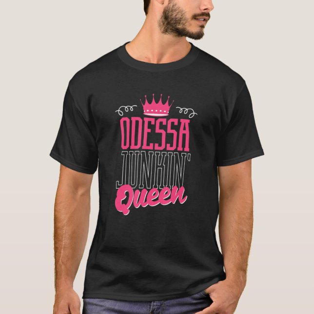 T-shirt Odessa Junkin Queen Thrifter Funny Garage Sales Pi (Devant)