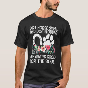 T-shirt Odeur de cheval de terre de fille de ferme bave de