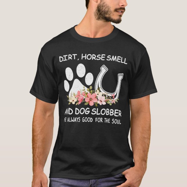 T-shirt Odeur De Cheval Et Chien Slobber Animal Femmes Hom (Devant)
