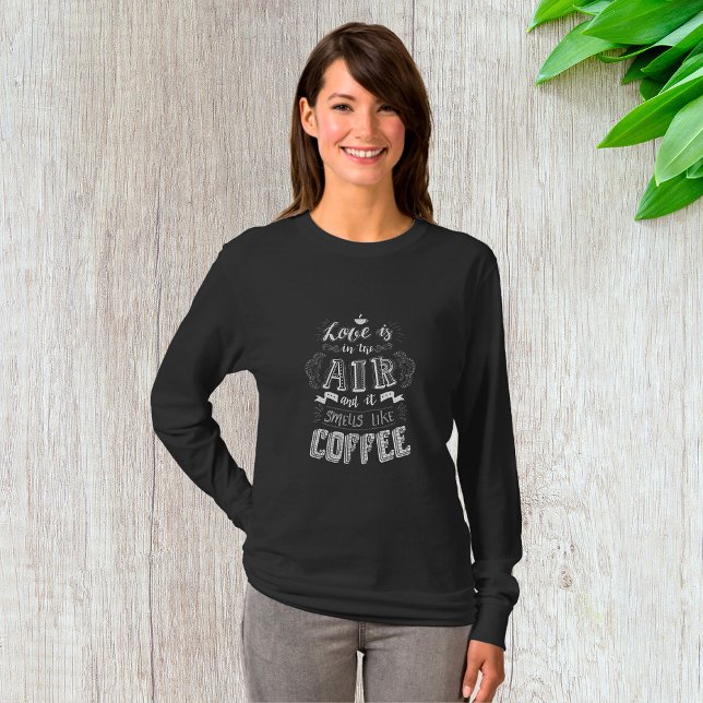T-shirt Odeurs Comme Café Femme Longue Manche (Créateur téléchargé)