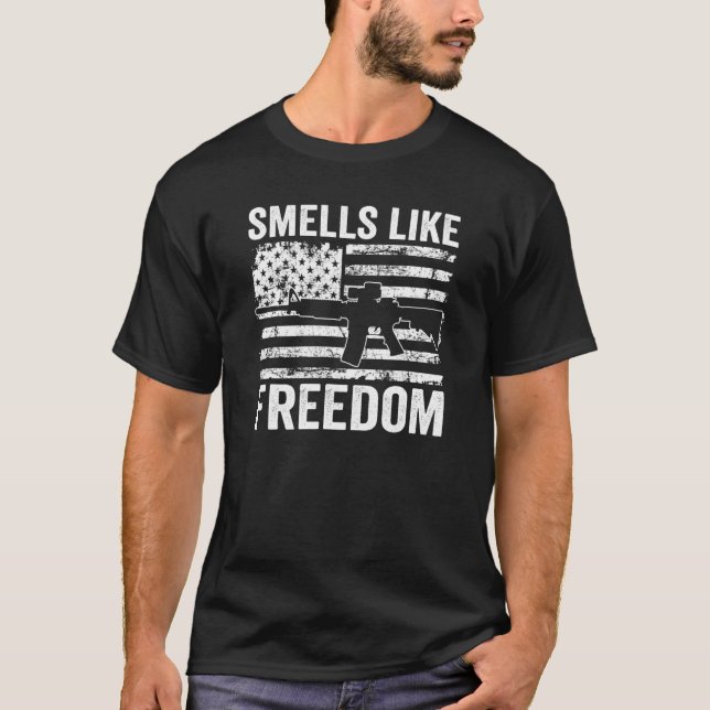 T-shirt Odeurs Comme Freedom Gunpoudre Pro Guns Usa Drapea (Devant)