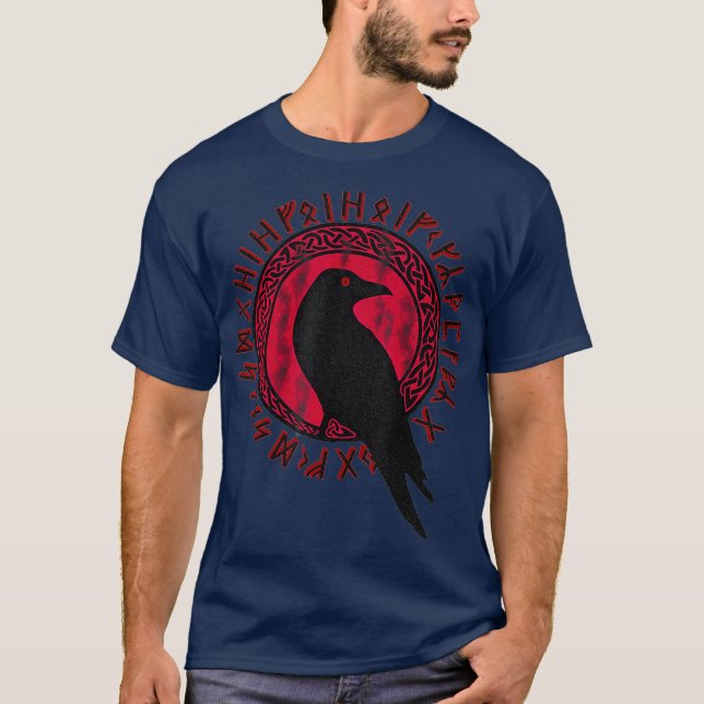 T-shirt Odin Ravens Huginn Muninn VEGVISIR T Vikings (Devant)