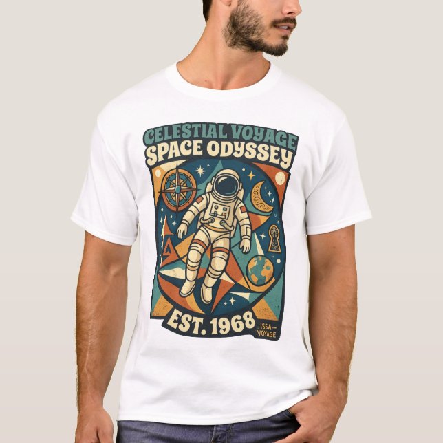 T-shirt Odyssée spatiale - Aventure cosmique pour les amou (Devant)