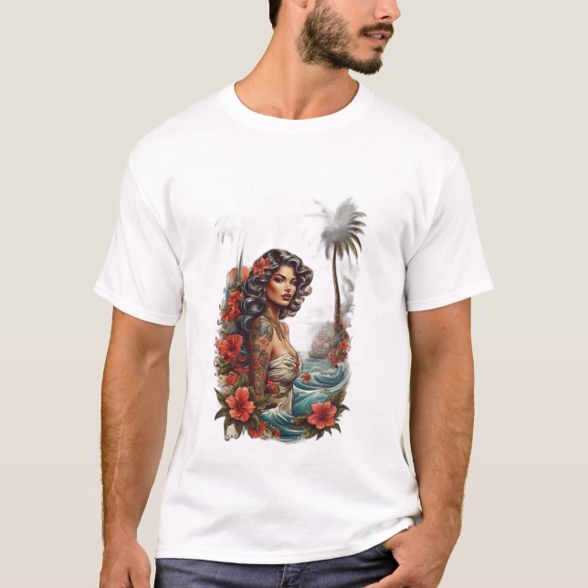 T-shirt Odyssée tropicale du marin Jerry : Tattoo Art (Devant)