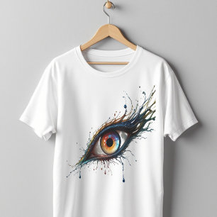 T-shirt OEil Abstrait artistique avec plaque de peinture c