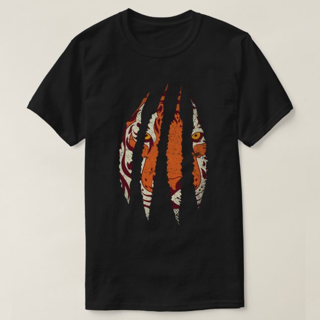 T-shirt Oeil animal Tiger Claws Asiatique Predateur Cat Wi (Design devant)