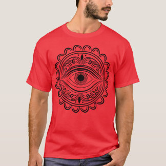 T-shirt Oeil avec tatouage ornement floral