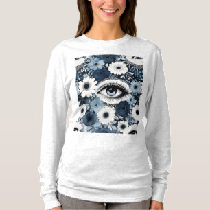 T-shirt Oeil bleu et cils Boho Floral
