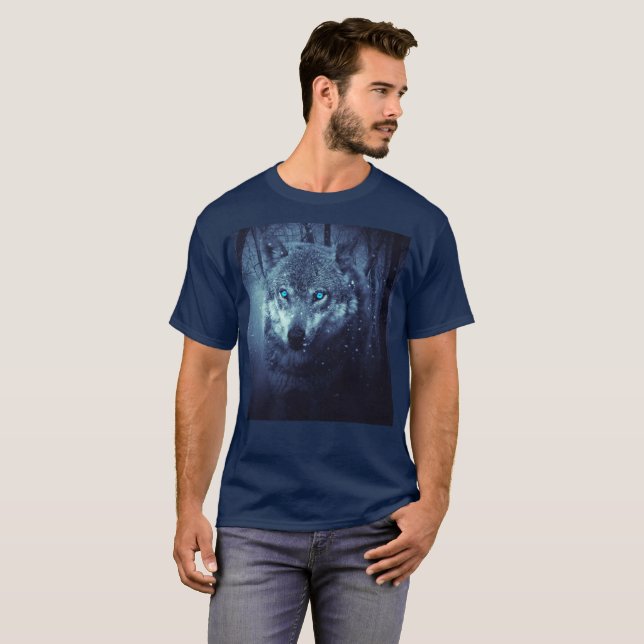 T-shirt Oeil bleu loup (Devant entier)