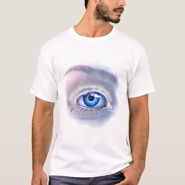 T-shirt Oeil bleu vif (Devant)