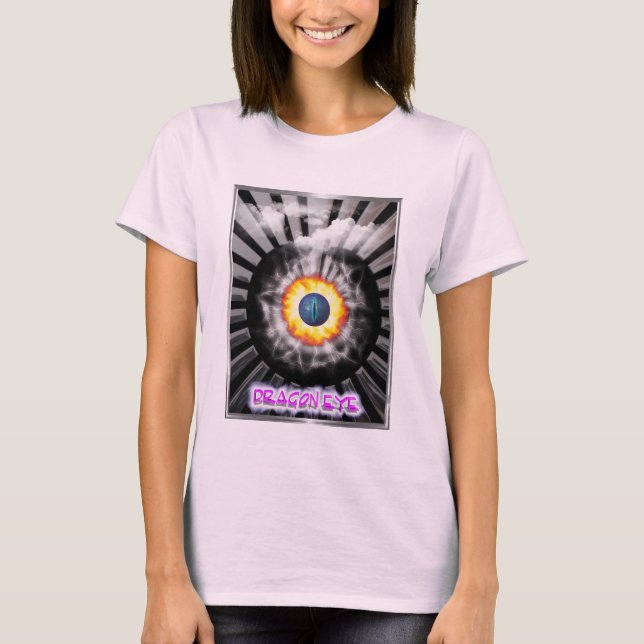 T-shirt "Oeil de dragon mystique avec cadre" (Devant)