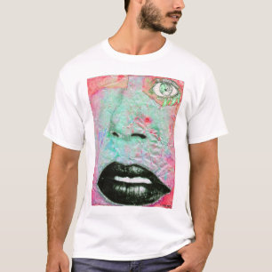 T-shirt "Oeil de lèvres de collage "