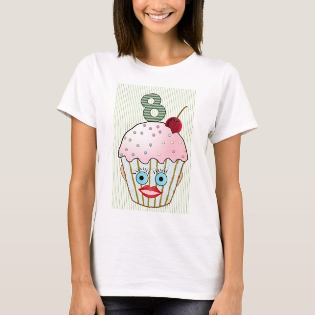 T-shirt Oeil huit mignons de visage de motif (Devant)