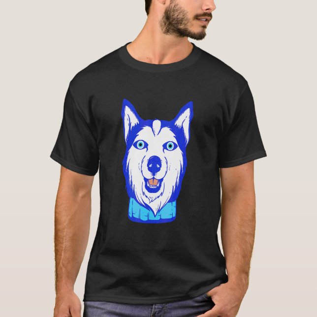 T-shirt Oeil Malin Chien Husky Pour Le Talisman Grec Charm (Devant)