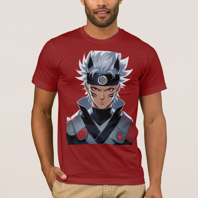 T-shirt Oeil rouge Anime Fighter Graphic Tee (Devant)