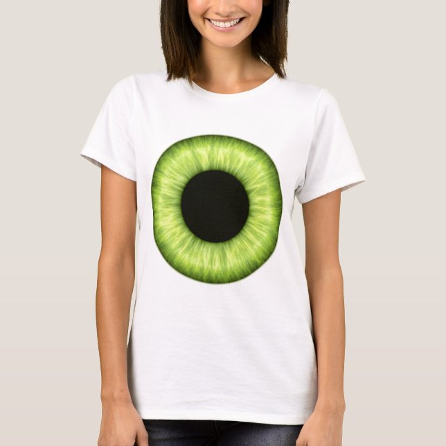 T-shirt Oeil vert déplaisant de Halloween (Devant)