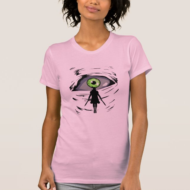 T-shirt Oeil vert guerrier classique (Devant)