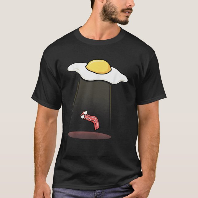 T-shirt Oeuf Abduction Bacon Amusant Alien OVNI Petit déje (Devant)