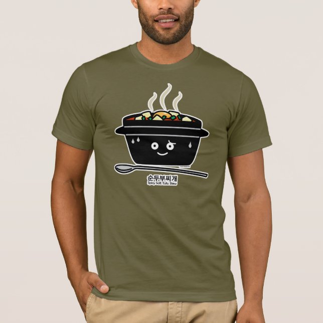 T-shirt Oeuf chaud de tofu à ragoût de jjigae doux épicés (Devant)