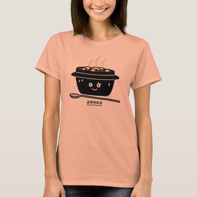 T-shirt Oeuf chaud de tofu à ragoût de jjigae doux épicés (Devant)
